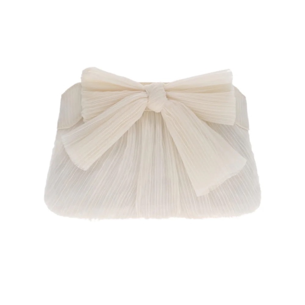Loeffler Randall Rayne Pearl Pleated Bow Clutch